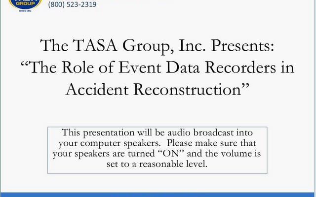 Vol6Ch5 – The Role of Event Data Recorders in Accident Reconstruction